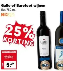CoopCompact Gallo of Barefoot wijnen aanbieding