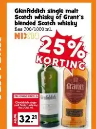 CoopCompact Glenfiddich single malt Scotch whisky of Grant's blended Scotch whisky aanbieding