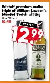 CoopCompact Eristoff premium vodka triple of William Lawson's blended Scotch whisky aanbieding