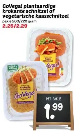 Coop GoVega! plantaardige krokante schnitzel of vegetarische kaasschnitzel aanbieding