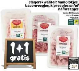Coop Slagerskwaliteit hamblokjes, baconreepjes, kipreepjes en/of hamreepjes aanbieding