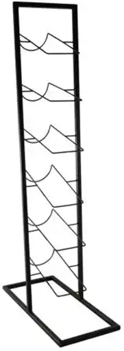 Bol.com Svenska Living Wijnrek - 6 flessen - zwart - metaal - 38 x 84 x 18 cm aanbieding