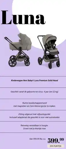 Van Asten BabySuperstore Kinderwagen Novi Baby Luna Premium Solid Hazel aanbieding