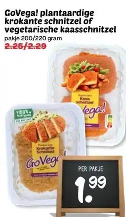 Boon`s Markt GoVega! plantaardige krokante schnitzel of vegetarische kaasschnitzel aanbieding