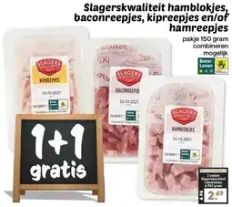 Boon`s Markt Slagerskwaliteit hamblokjes, baconreepjes, kipreepjes en/of hamreepjes aanbieding