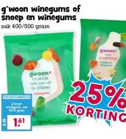 Boon`s Markt g'woon winegums of snoep en winegums aanbieding
