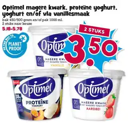 Boon`s Markt Optimel magere kwark, proteïne yoghurt, yoghurt en/of vla vanillesmaak aanbieding