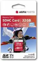 Bol.com Agfa Photo SDHC kaart 32GB High Speed Class 10 UHS I U1 V10 aanbieding