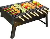 Bol.com WRPC Barbecue - BBQ - Draagbaar - Opvouwbaar - losse Vuurschaal en Grillrooster - Zwart aanbieding