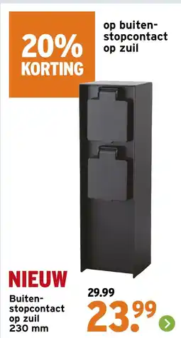 GAMMA Buiten stopcontact op zuil aanbieding