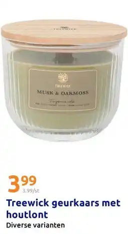 Action Treewick geurkaars met houtlont aanbieding