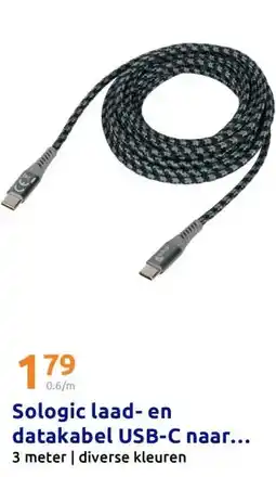 Action Sologic laad en datakabel USB-C aanbieding