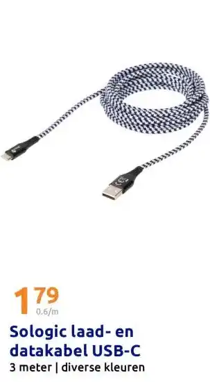 Action Sologic laad en datakabel USB-C aanbieding