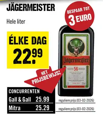 Dirck 3 Jagermeister Kruidenlikeur 100 cl aanbieding
