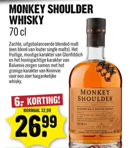 Dirck 3 Monkey Shoulder Blended Malt Whisky 70 cl aanbieding