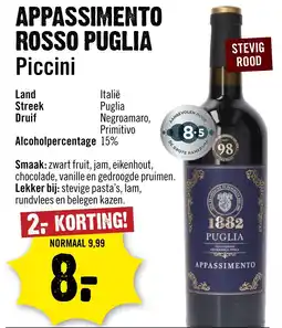 Dirck 3 Appassimento rosso puglia piccini aanbieding
