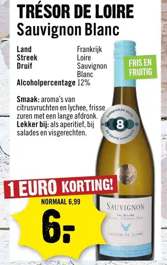 Dirck 3 TRÉSOR DE LOIRE Sauvignon Blanc aanbieding