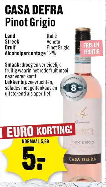Dirck 3 Casa defra Pinot Grigio aanbieding