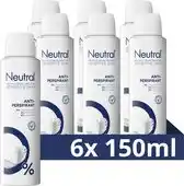 Wehkamp Neutral anti-transpirant deodorant spray Parfumvrij - 6 x 150 ml aanbieding