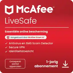 MediaMarkt Mcafee Livesafe Unlimited 1 Jaar aanbieding