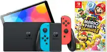 Coolblue Nintendo Switch OLED Blauw Rood + Mario Party Jamboree aanbieding