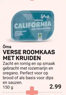 Ekoplaza Öma Verse roomkaas met kruiden aanbieding