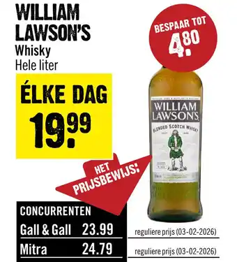 Dirck 3 William Lawson's Whisky 100 cl aanbieding