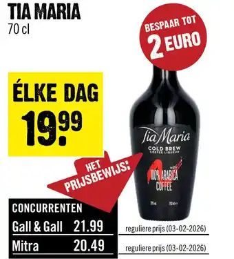 Dirck 3 Tia Maria Koffielikeur 70 cl aanbieding
