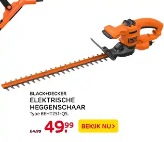 Praxis Black+Decker Elektrische Heggenschaar Type Beht251-Qs. aanbieding