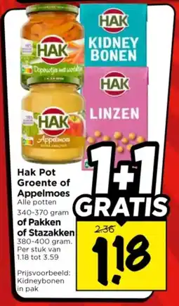 Vomar Voordeelmarkt Hak Pot Groente of Appelmoes of Pakken of Stazakken aanbieding