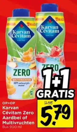 Vomar Voordeelmarkt Karvan Cévitam Zero Aardbei of Multivruchten Bus aanbieding