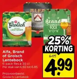 Vomar Voordeelmarkt Alfa, Brand of Grolsch Lentebock aanbieding