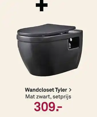 Karwei Wandcloset Tyler Mat Zwart aanbieding