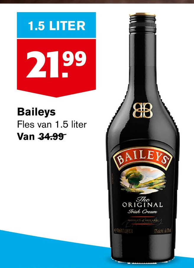 Baileys 1.5 liter aanbieding bij Hoogvliet