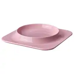 IKEA Vinterfint lichtroze serviesset, vierkant bord, ronde schaal, keramiek aanbieding