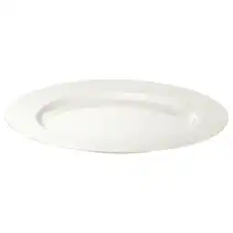 IKEA Ofantligt wit dinerbord, elegant design, bone porseleinachtige, ronde vorm, zoete diagonale patronen aanbieding