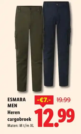Lidl Esmara men heren cargobroek aanbieding