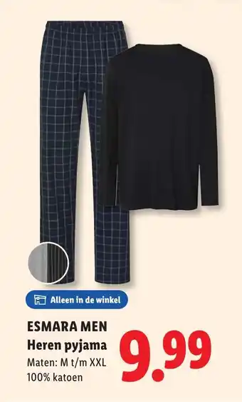 Lidl Esmara men heren pyjama aanbieding