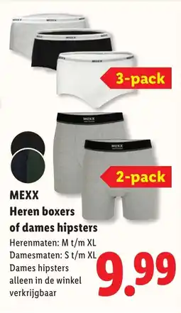 Lidl Mexx heren boxers of dames hipsters aanbieding
