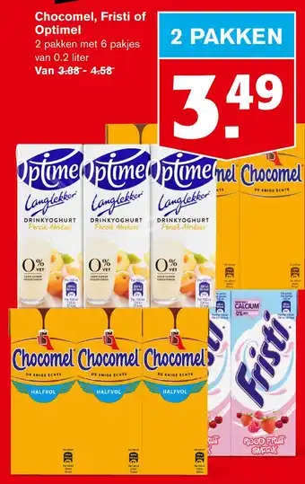 Hoogvliet Chocomel, Fristi of Optimel aanbieding