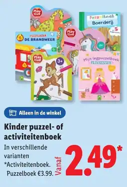 Lidl Kinder puzzel of activiteitenboek aanbieding