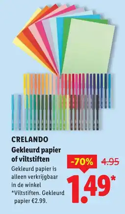 Lidl Crelando gekleurd papier of viltstiften aanbieding