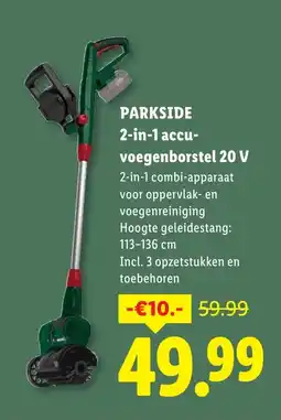 Lidl Parkside 2-in-1 accu voegenborstel aanbieding