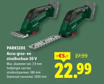 Lidl Parkside accu gras en struikschaar aanbieding