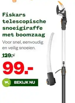 Welkoop Fiskars telescopische snoeigiraffe met boomzaag aanbieding