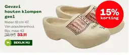 Welkoop Gevavi houten klompen geel aanbieding