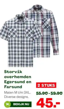 Welkoop Storvik overhemden Egersund en Farsund aanbieding