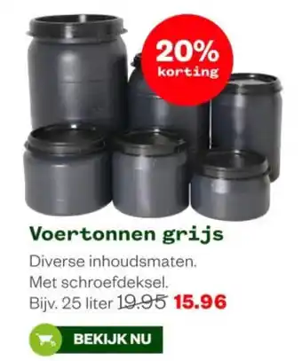 Welkoop Voertonnen grijs aanbieding