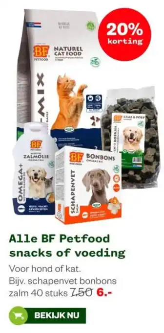 Welkoop Alle BF Petfood snacks of voeding aanbieding