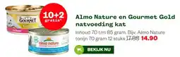 Welkoop Almo Nature en Gourmet Gold natvoeding kat aanbieding